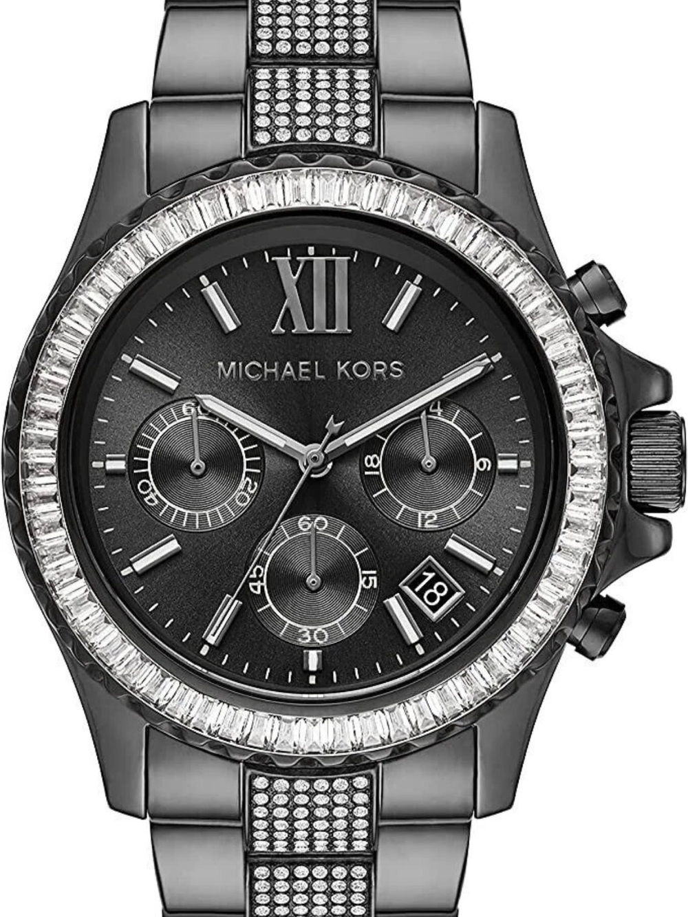 MICHAEL KORS Everest Chronograph Black Dial - Gun Metal Stainless Womens Watch 🖤